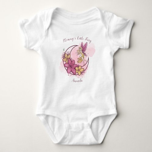 Cute Fantasy Moon Fairy Personalized Baby Bodysuit