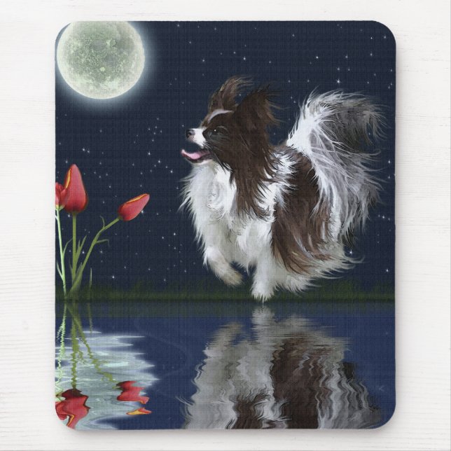 Cute Fantasy PAPILLON DOG Mousepad (Front)