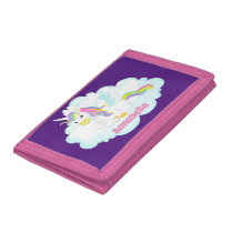 Cute Fantasy unicorn add name girls Trifold Wallet Cute Fantasy unicorn add name girls Trifold Wallet
