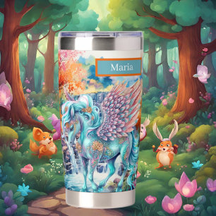 Cute fantasy unicorn add name  insulated tumbler