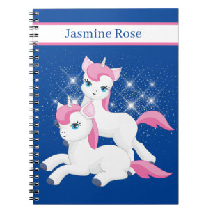 Cute fantasy unicorn add name notebook