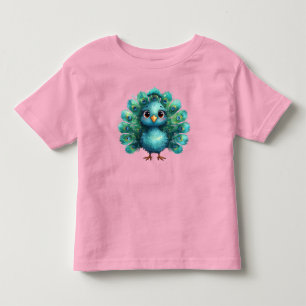 Cute Fantasy whimsical Blue Peacock Toddler T-shirt