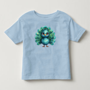 Cute Fantasy whimsical Blue Peacock Toddler T-shirt