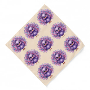 Cute Fantasy whimsical Lilac Peacock Bandana