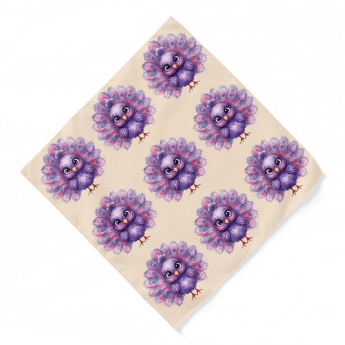 Cute Fantasy whimsical Lilac Peacock Bandana