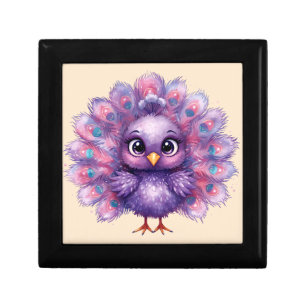 Cute Fantasy whimsical Lilac Peacock Gift Box