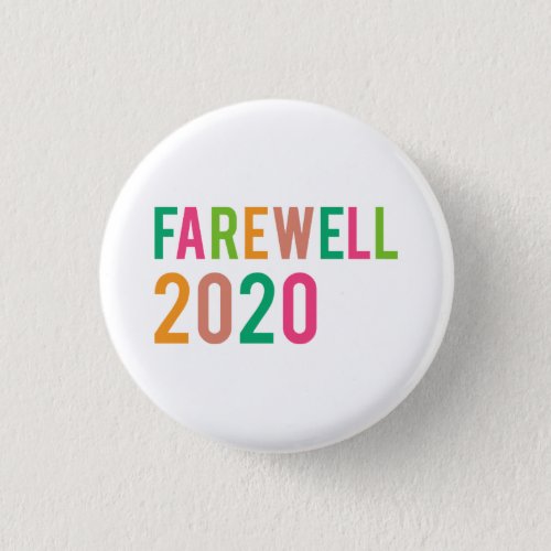 Cute Farewell 2020 New Years Typography Modern Button