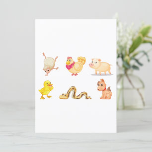 Cute Farm and Pet Animals Invitation