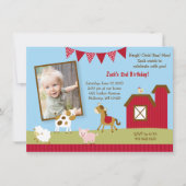 Cute Farm Animal 1st Birthday Invitation (Front)