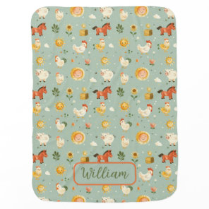 Cute Farm Animal Baby Blank Boy or Girl  Blanket