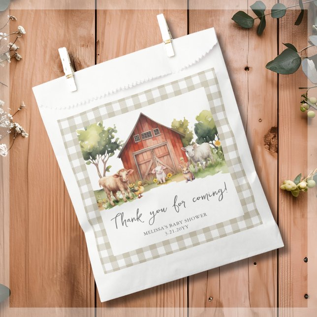 Cute Farm Animal Barn Baby Shower  Favor Bag (Creator Uploaded)