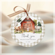 Cute Farm Animal Barn Baby Shower  Favor Tags