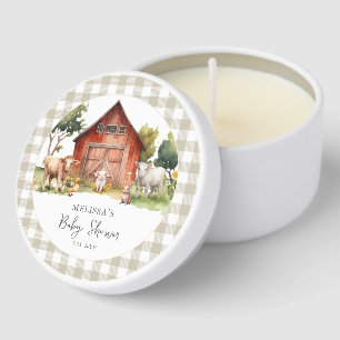 Cute Farm Animal Barn Baby Shower Mini Candle Favors