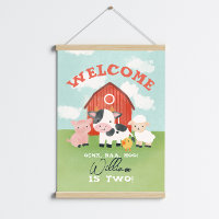Cute Farm Animal Barnyard 2nd Birthday Welcome 