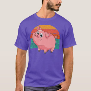 Cute Farm Animal Farmer Animal Lover Piglet Retro T-Shirt