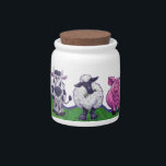 Cute Farm Animal Goody Jar<br><div class="desc">The gang is all here to protect your stash of goodies. Cute Farm Animal goody jar features our fun and colorful farm animals pig, sheep and cow from our Animal Parade line from the front and the back standing on a wave of textured grass painted by our talented kid's book...</div>
