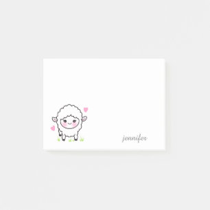 Cute Farm Animal Lamb Personalize Post-it Notes