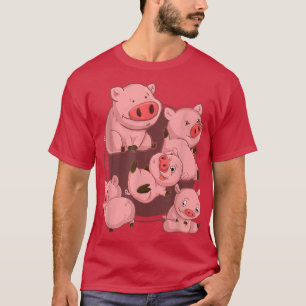 Cute Farm Animal Pig Lover Farmer Piglet Farming P T-Shirt