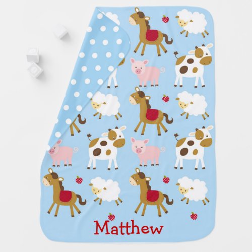 Cute Farm Animal Swaddle Blanket