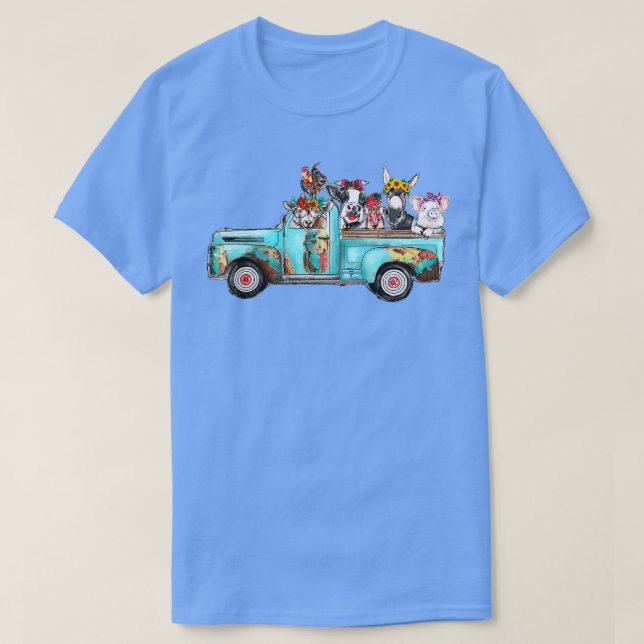 Cute Farm Animal Truck for Animal Lovers Kids Boys T-Shirt (Design Front)