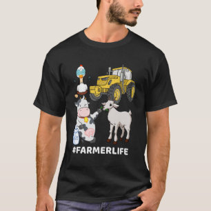 Cute Farm Animals And Tractor Farmer & Farming T-Shirt