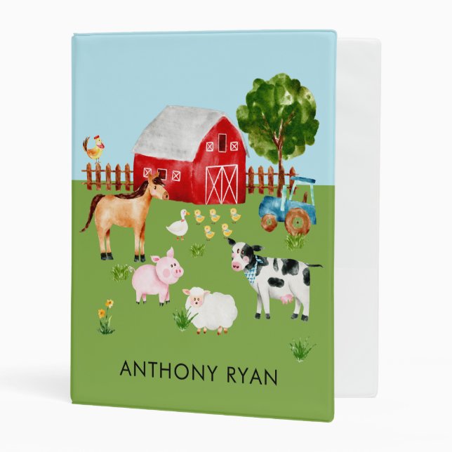 Cute Farm Animals Baby Photo Album Binder (Front/Inside)