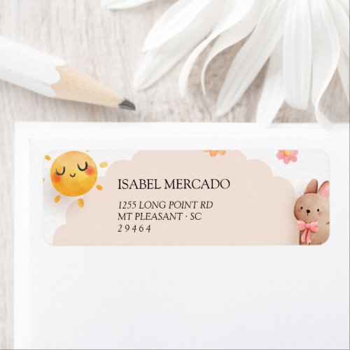 Cute Farm Animals Baby Shower Label