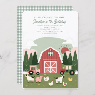 Cute Farm Animals Barnyard birthday Invitation