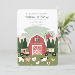 Cute Farm Animals Barnyard birthday Invitation