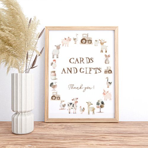 Cute Farm Animals Barnyard Cards and Gifts Poster