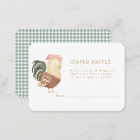 Cute Farm Animals Barnyard Diaper raffle Enclosure Card