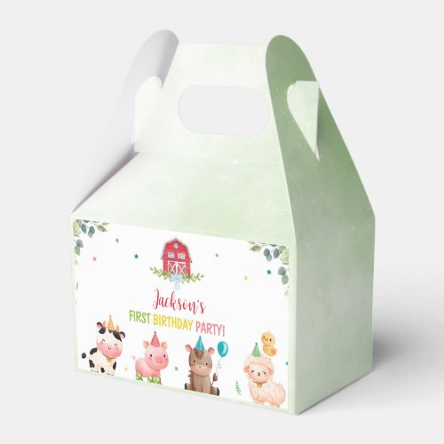 Cute Farm Animals Birthday Favor Box