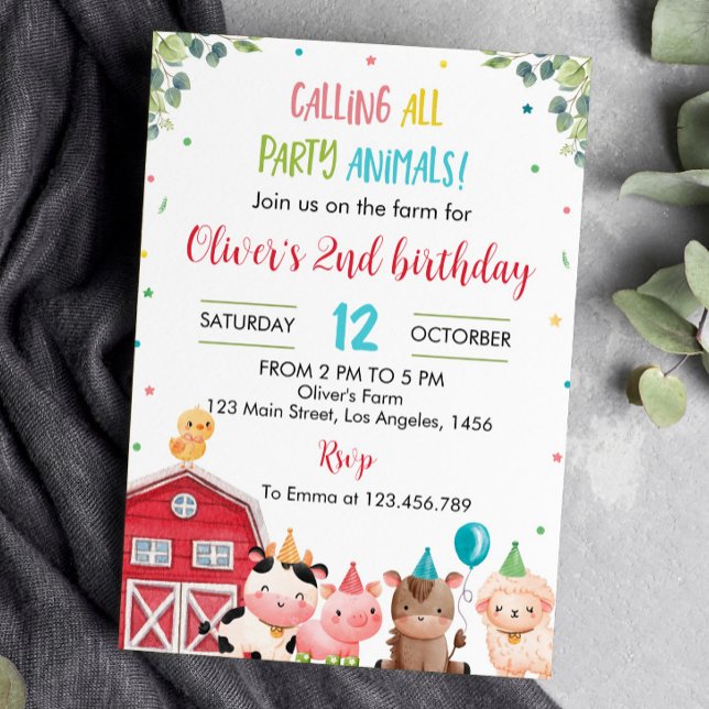 Cute Farm Animals Birthday Invitation (Creator Uploaded)