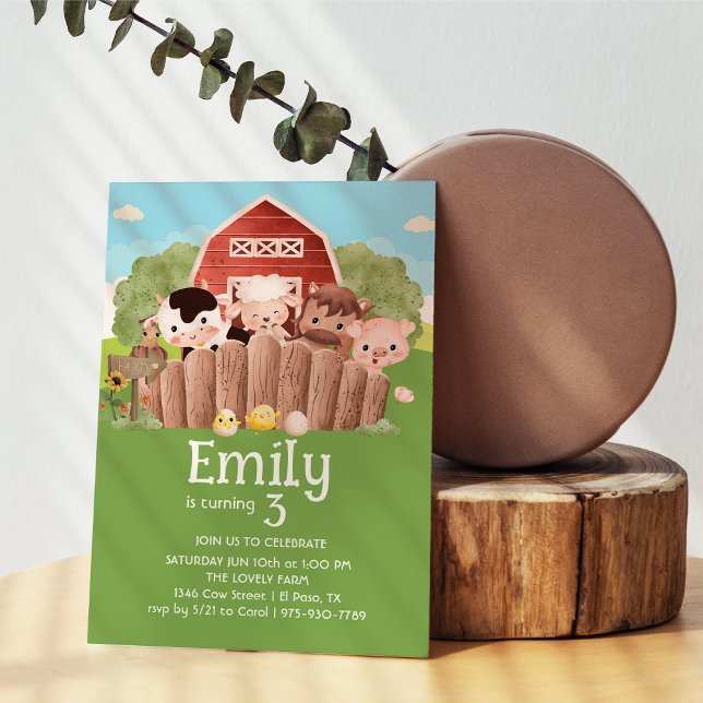 Cute Farm Animals Birthday Invitation (Creator Uploaded)