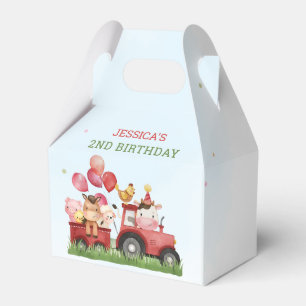 Cute Farm Animals Birthday Party Favor Boxes