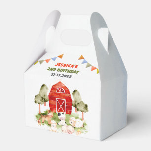 Cute Farm Animals Birthday Party Favor Boxes