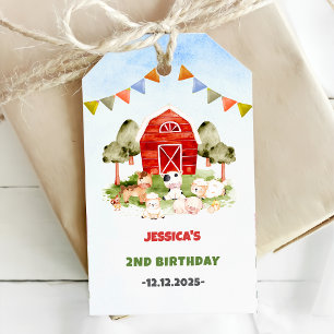 Cute Farm Animals Birthday Party  Gift Tags