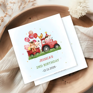 Cute Farm Animals Birthday Party Napkins