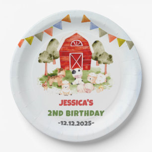 Cute Farm Animals Birthday Party Paper Plates