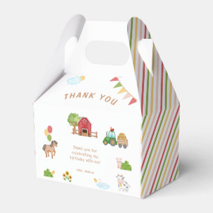 Cute Farm Animals Birthday Thank You Favor Boxes