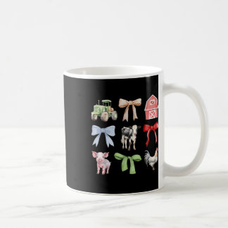 Cute Farm Animals Cow Pig Chicken Coquette Farmer Coffee Mug