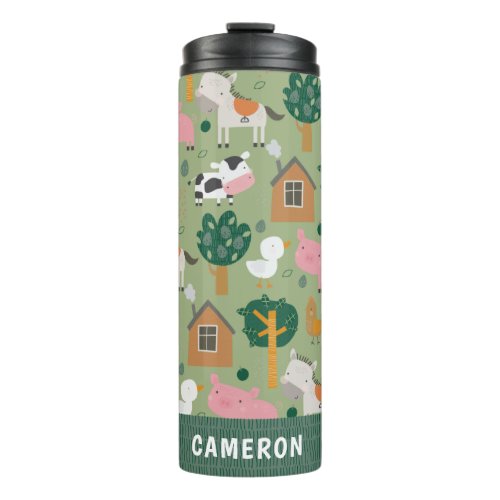 Cute Farm Animals Cow Pig Personalized Thermal Tumbler