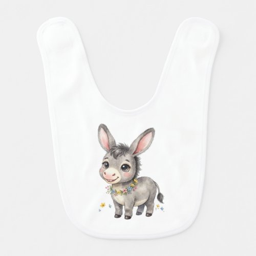 Cute Farm Animals-Donkey Baby Bib