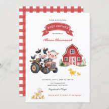 Cute Farm Animals Farmhouse Baby Shower