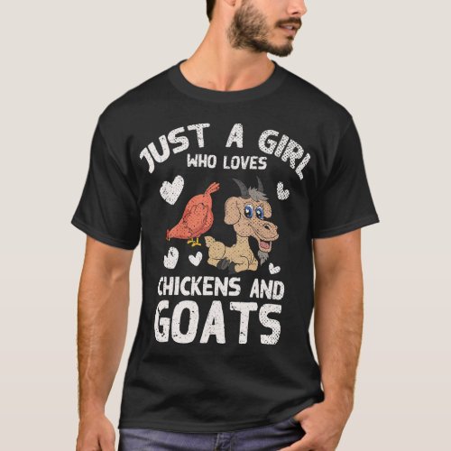 Cute Farm Animals Goat Lover Farmer Girls Farm Chi T_Shirt
