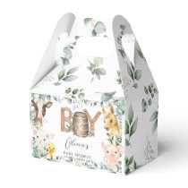 Cute Farm Animals Greenery Boy Barn Baby Shower  Favor Boxes
