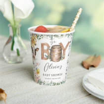 Cute Farm Animals Greenery Boy Barn Baby Shower  Paper Cups