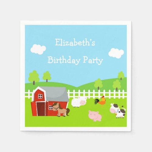 Cute Farm Animals Napkins