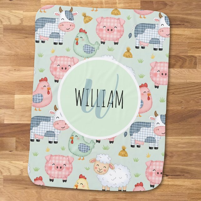 Cute Farm Animals Nursery  Baby Blanket (Creator Uploaded)