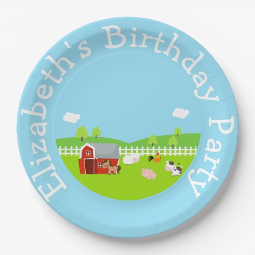 Cute Farm Animals Paper Plates